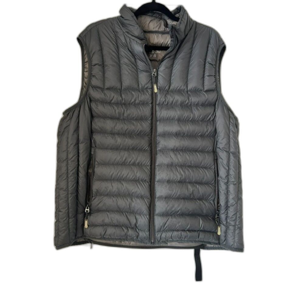 Tumi Pax Down Puffer Vest Mens XXL Gray Packable Travel Pillow